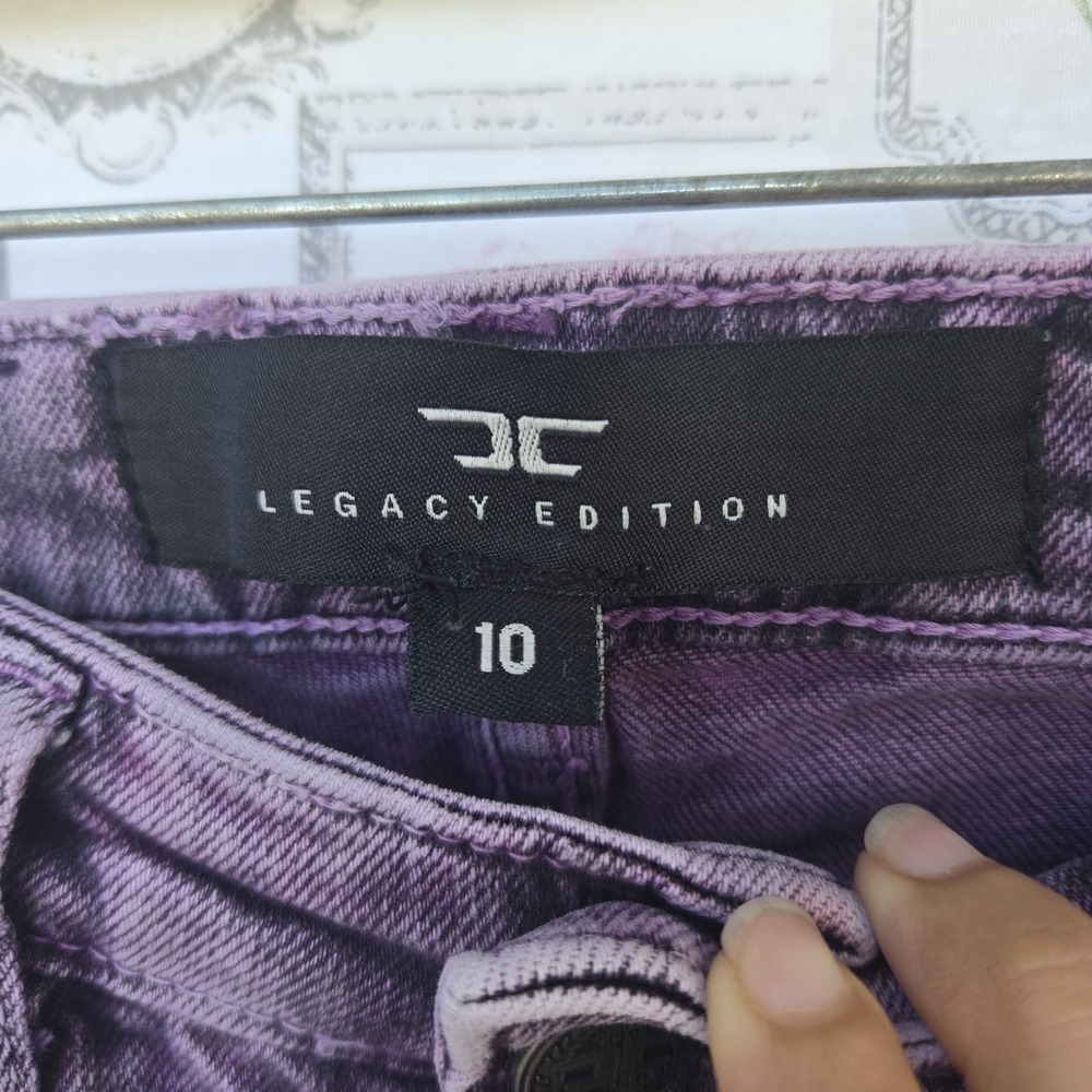 Jordan Craig Legacy Edition Kids Stacked Jeans Purple Distressed Size 10 - Picture 4 of 9